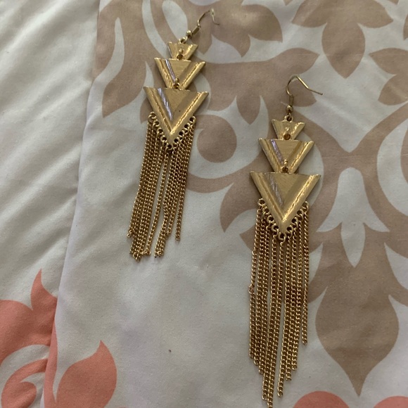 Triangle Dangle Earrings - Picture 2 of 4